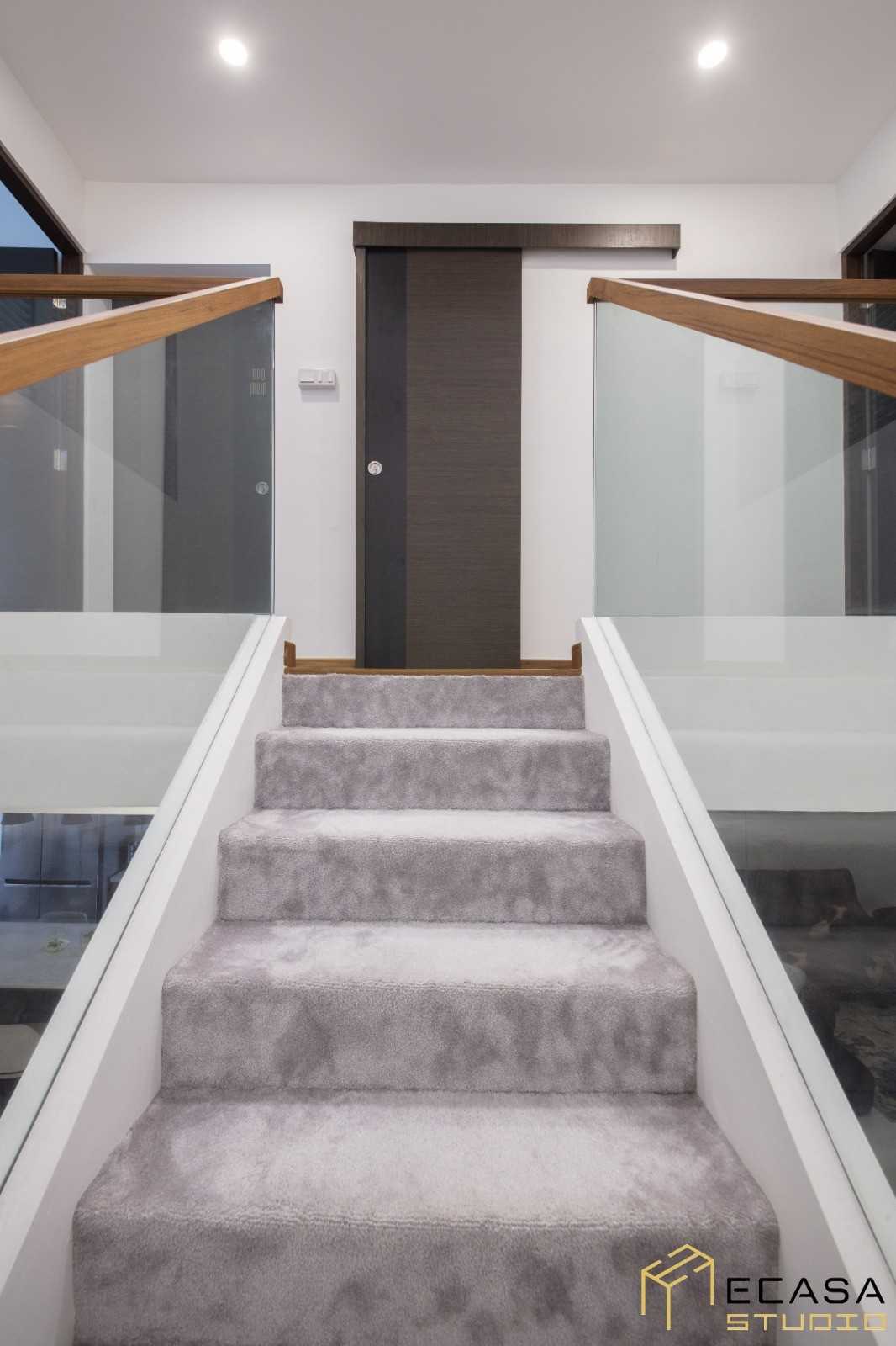Minimalist Hallway with Artwork and Paintings
