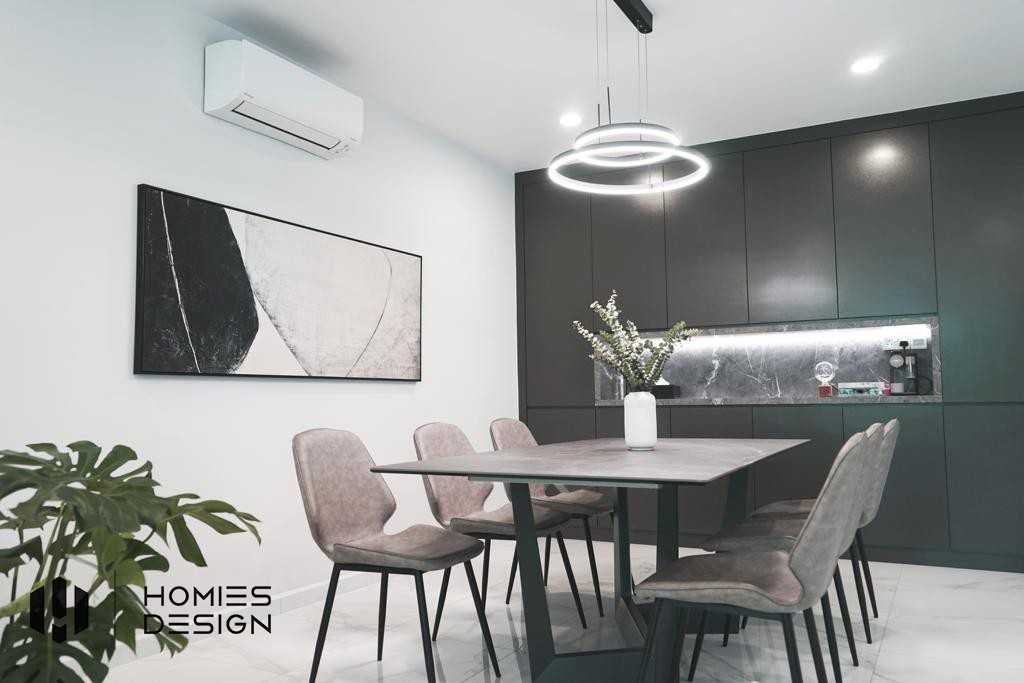 Minimalist Living Room with TV Console and Feature Wall