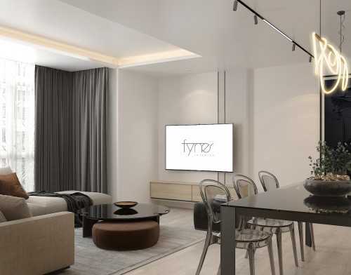 Modern Living Room at Illustration Drawings for a resale HDB Apt @ Edgefield Plain.