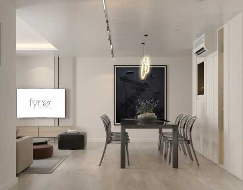 Modern Dining Room at Illustration Drawings for a resale HDB Apt @ Edgefield Plain.