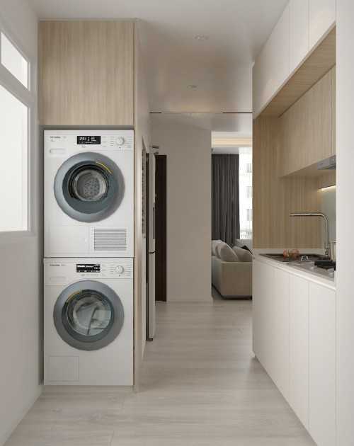 Modern Kitchen at Illustration Drawings for a resale HDB Apt @ Edgefield Plain.