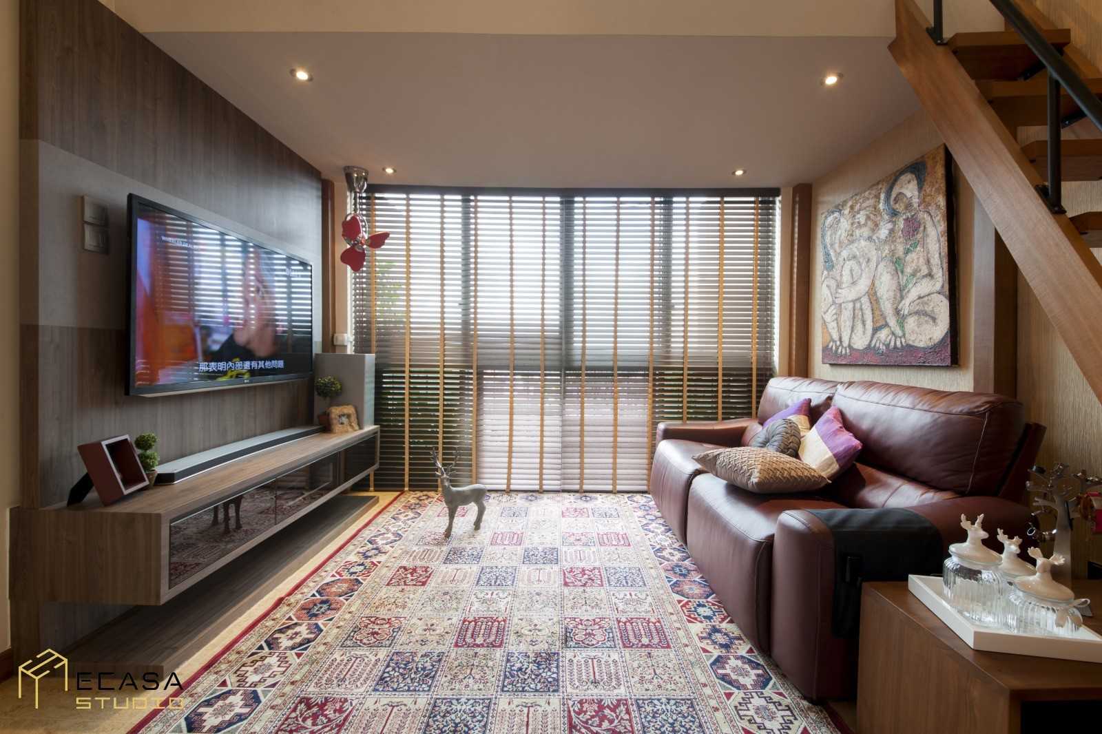 Industrial Living Room with Sofa and TV