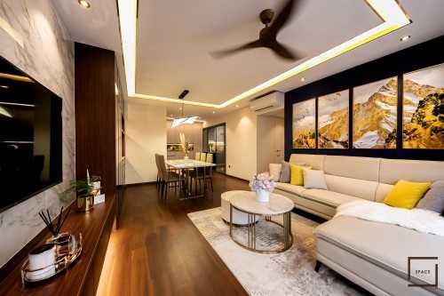 Modern Living Room at Resale 4 Room HDB @ Mcnair Rd