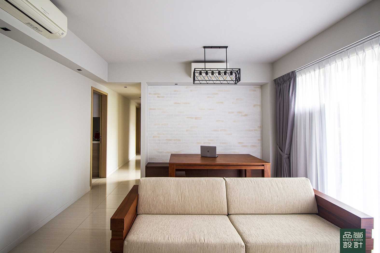 Asian Dining Room with Feature Wall and Dining Table