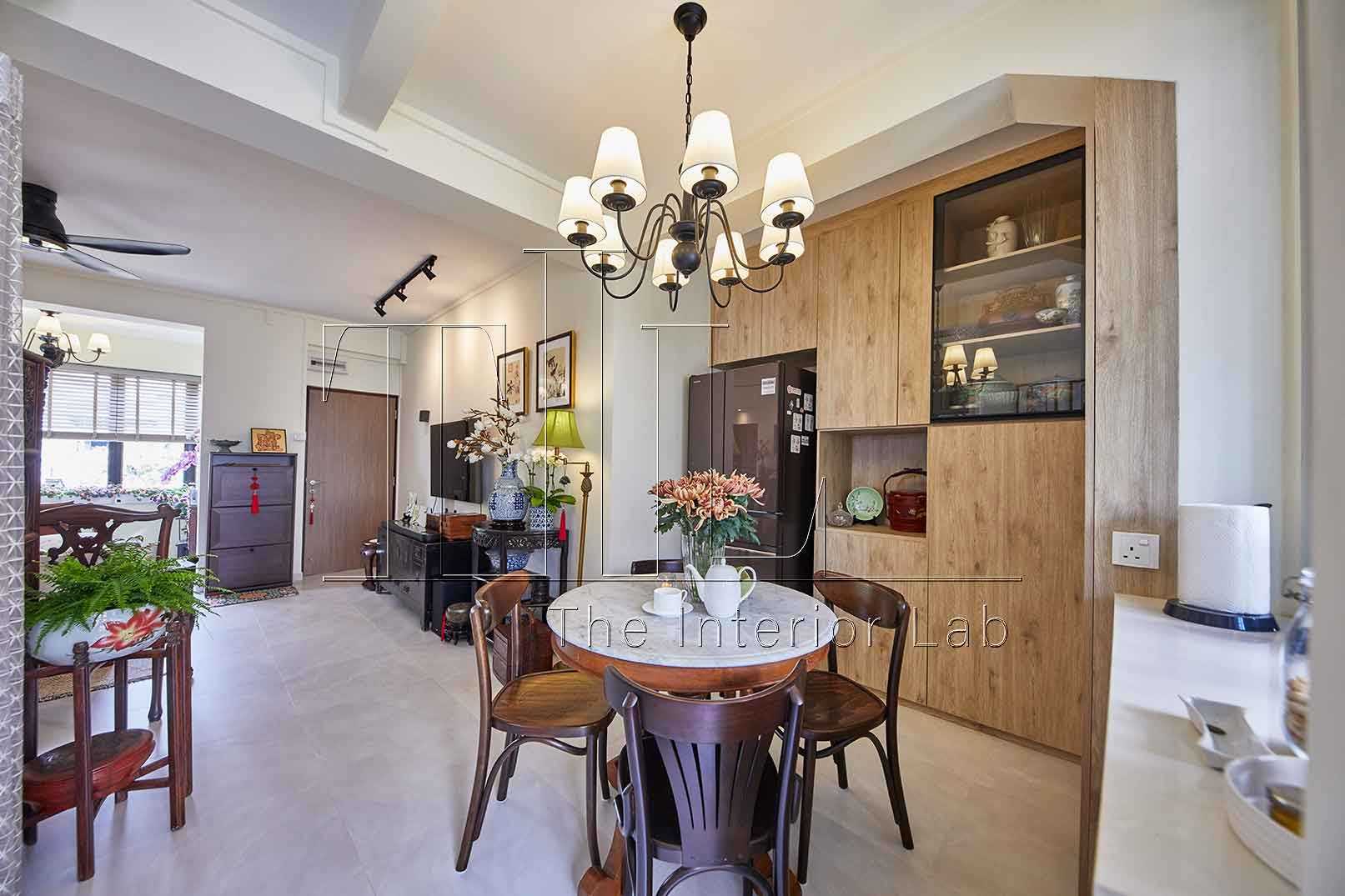 Asian Dining Room with Dining Table and Dining Chairs