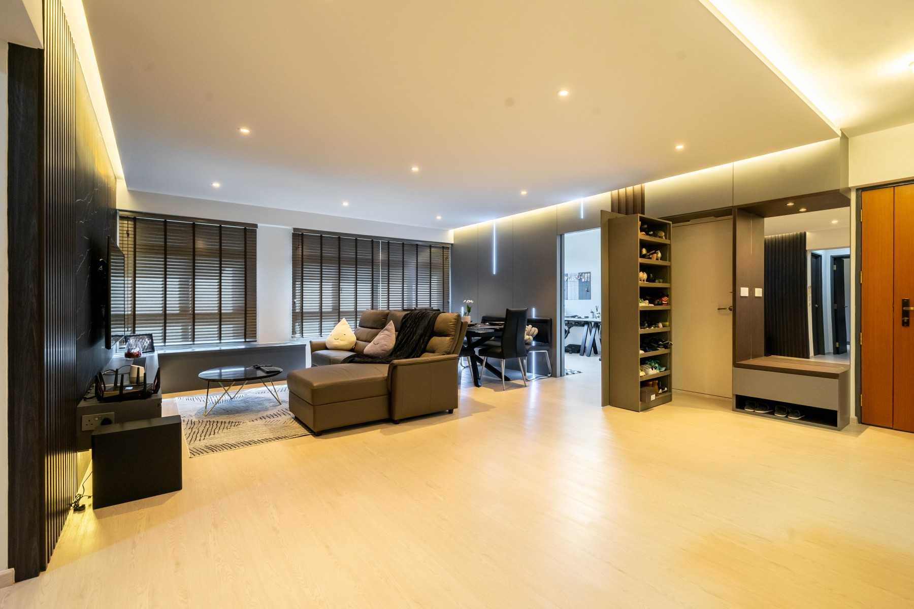 Modern Living Room with Settee and Vinyl Flooring