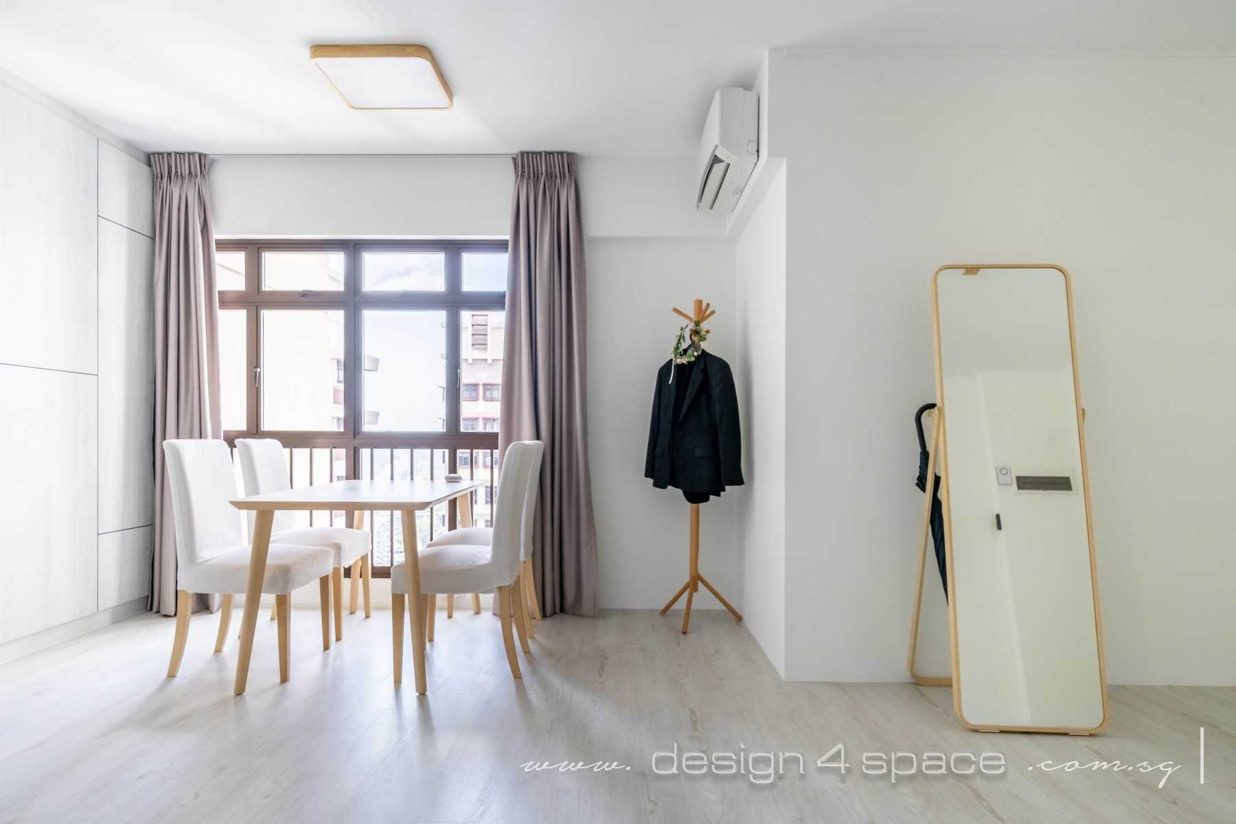 Minimalist Dining Room with Drop Ceiling and Downlights