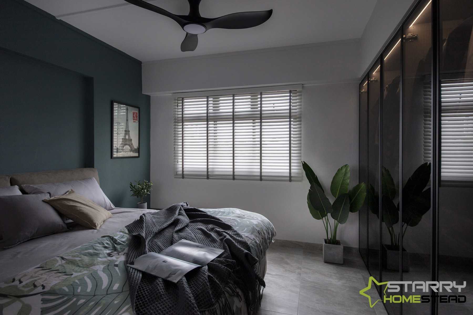 Modern Bedroom with Wardrobe and Flooring