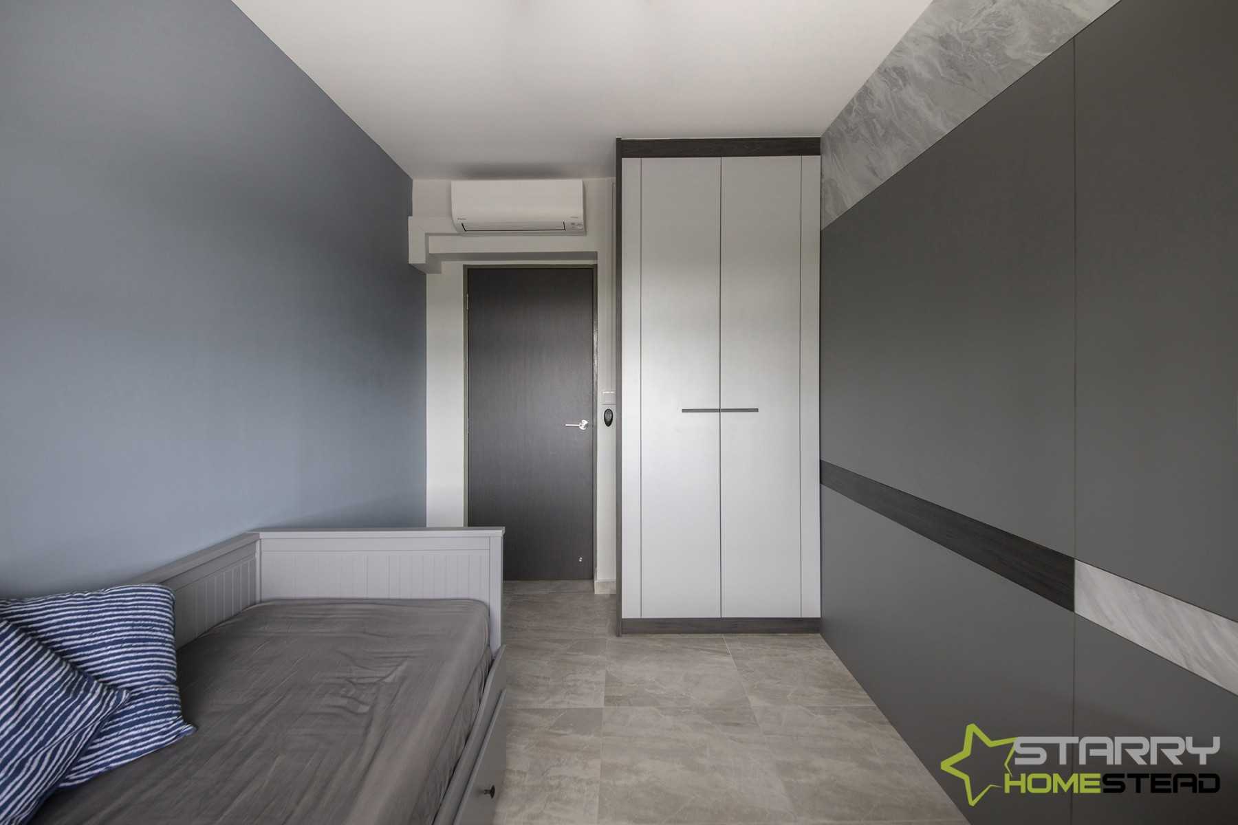 Modern Bedroom with Wardrobe and Single Bed