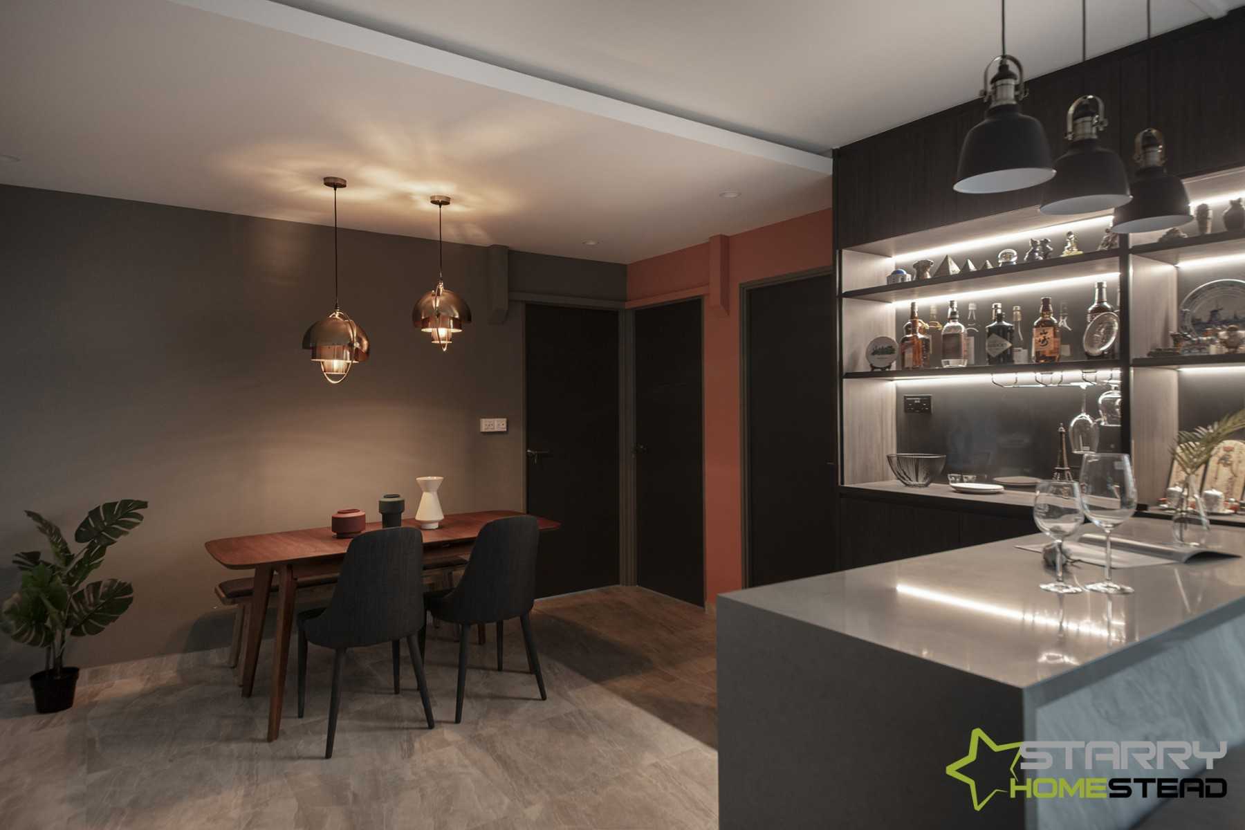 Modern Dining Room with Dining Table and Bar Stool