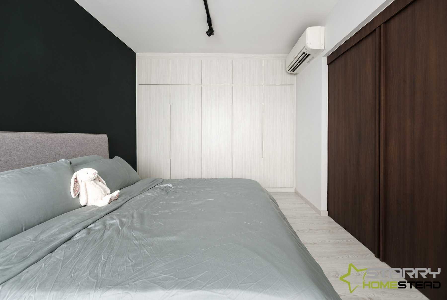 Modern Bedroom with Wardrobe and Bed