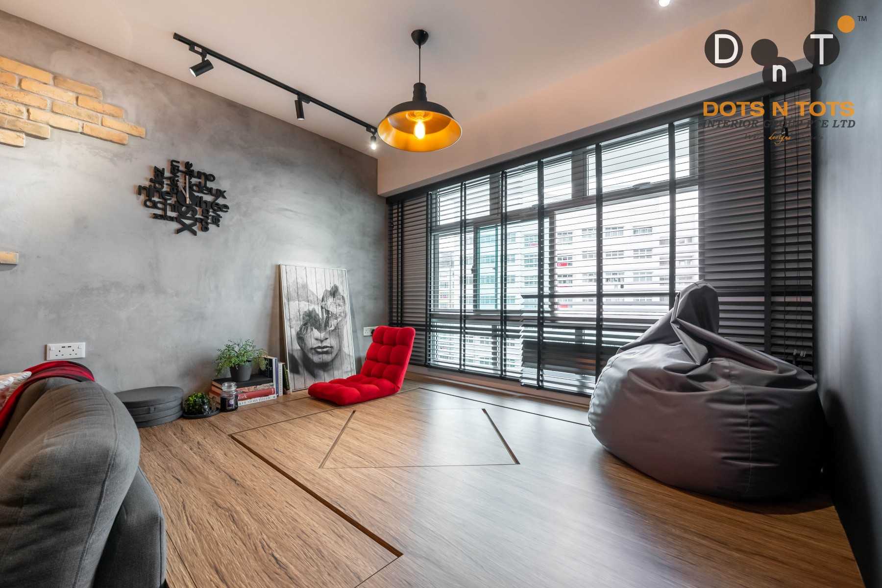 Industrial Living Room with Sofa and TV