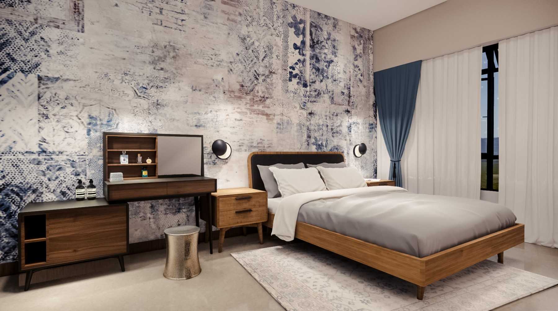 Scandinavian Bedroom with Queen Bed and Bed