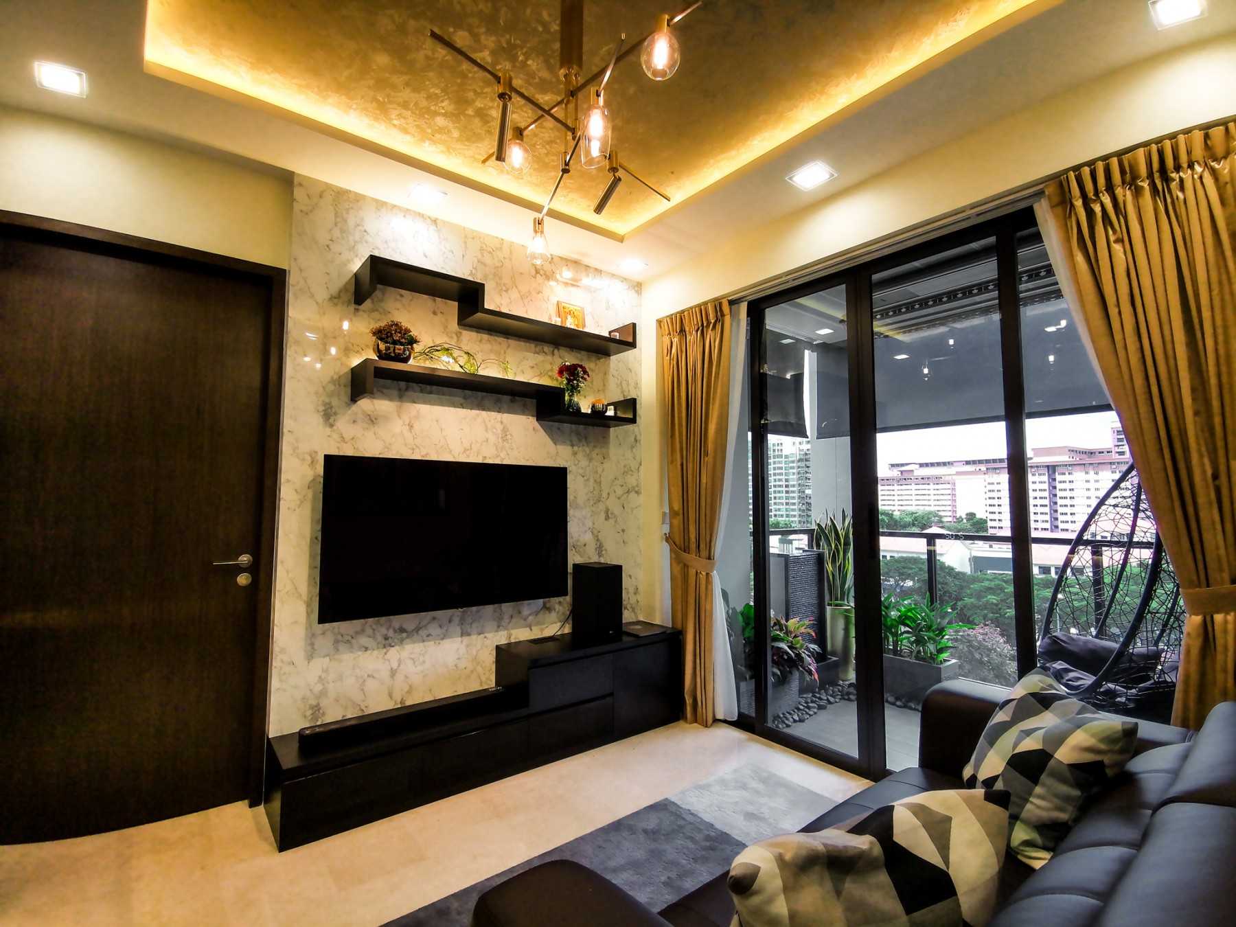 Modern Living Room with TV Console and Feature Wall