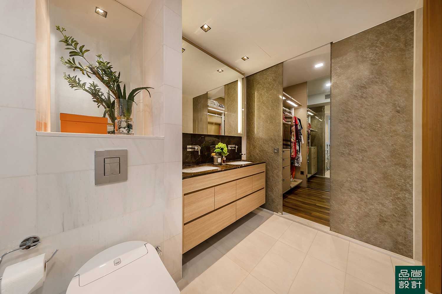 Asian Bathroom with Countertop and Mirror