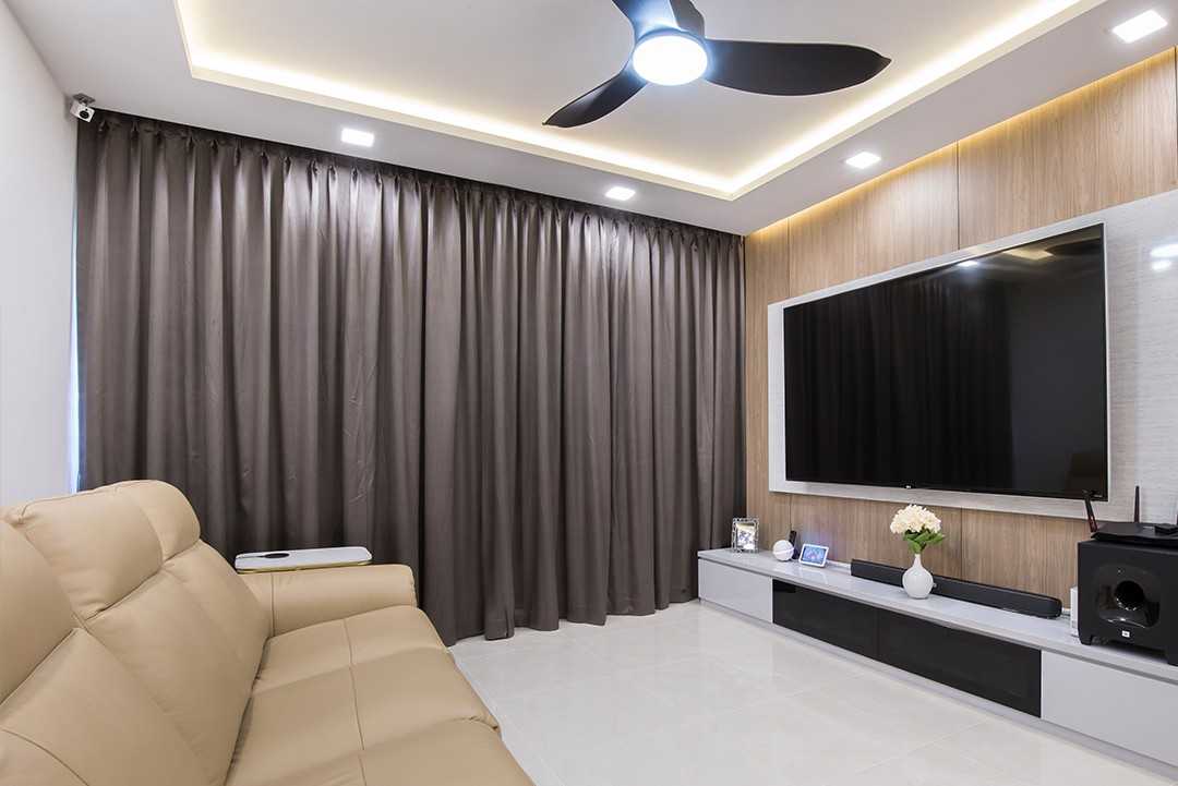Modern Living Room with TV Console and Feature Wall