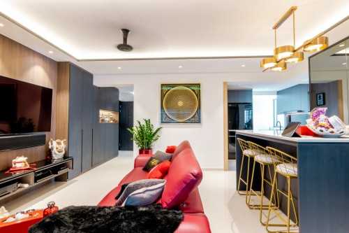 Contemporary Living Room at 138B Toa Payoh Lor. 1A (The Peak DBSS)