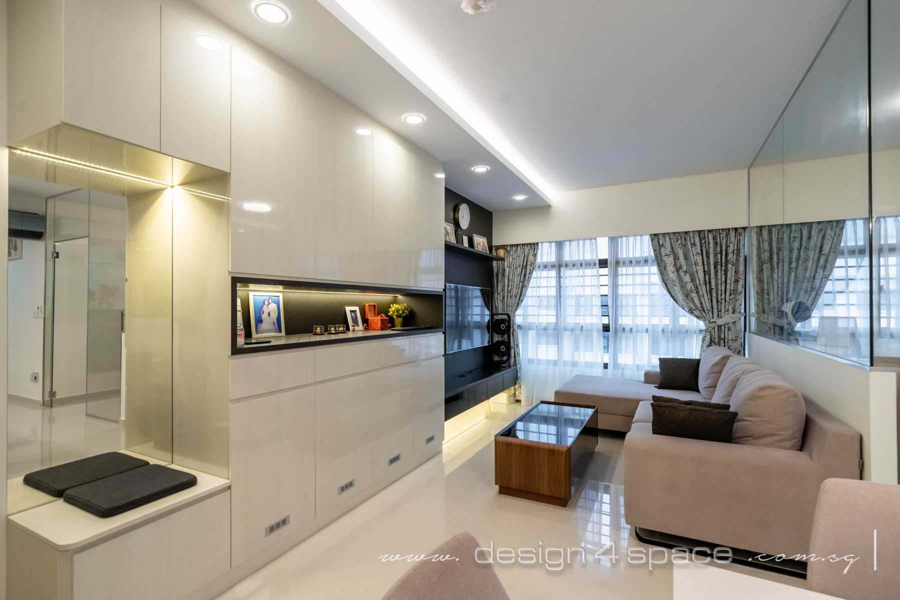 Contemporary Living Room with TV Console and Feature Wall