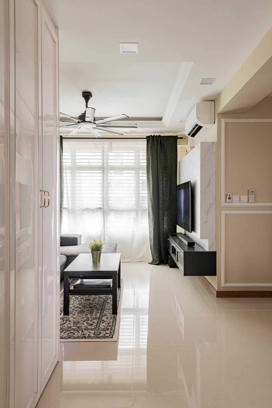Modern Living Room with TV Console and Feature Wall