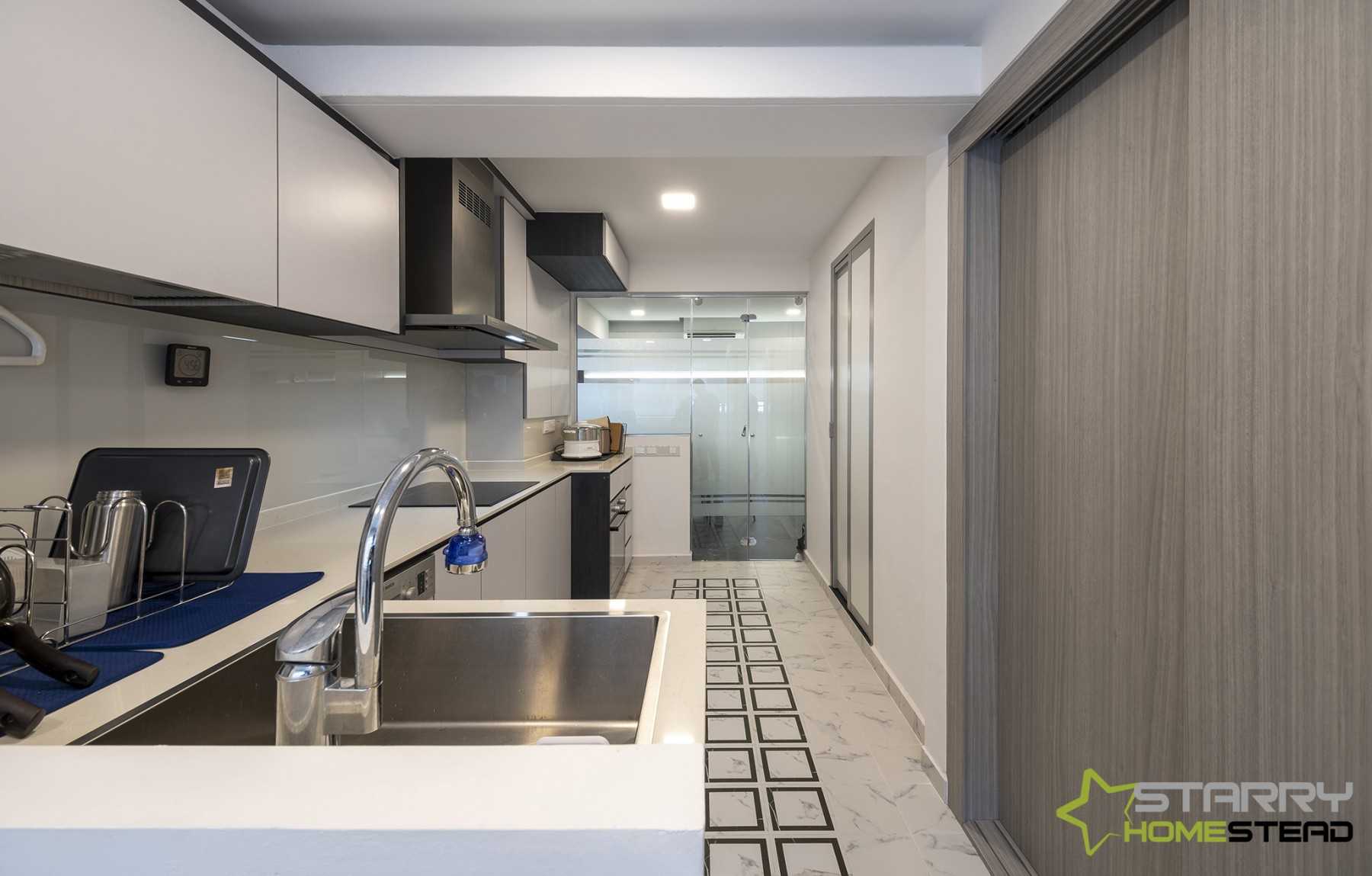 Modern Kitchen with Kitchen Accessories and Dishwasher