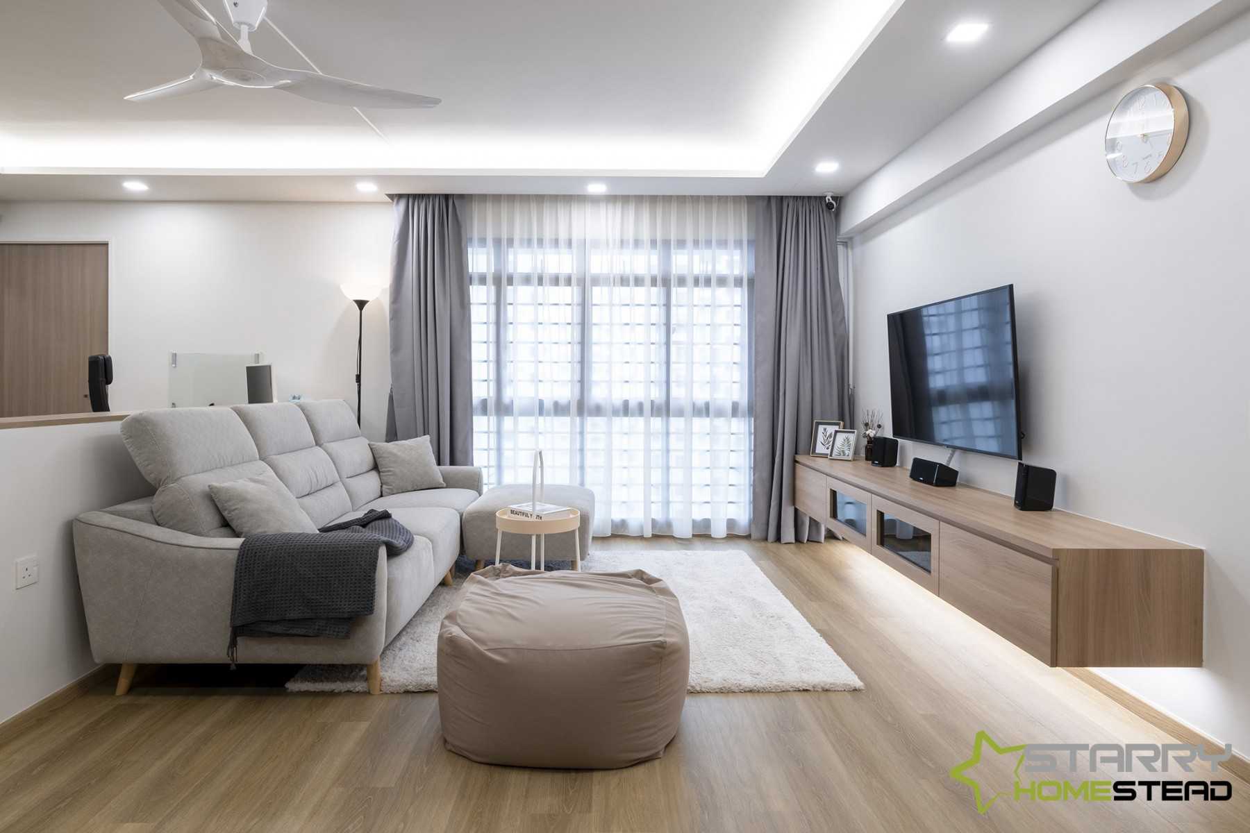 Scandinavian Living Room with Sofa and Side Table