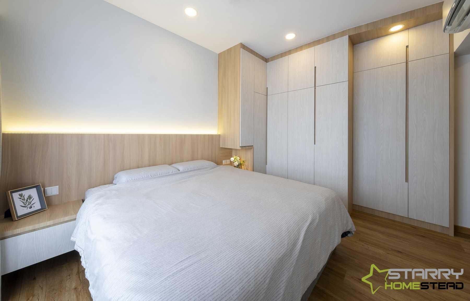 Scandinavian Bedroom with Wardrobe and Bed