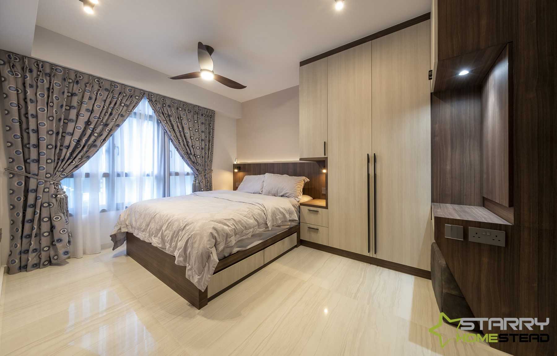 Modern Bedroom with Wardrobe and Bed