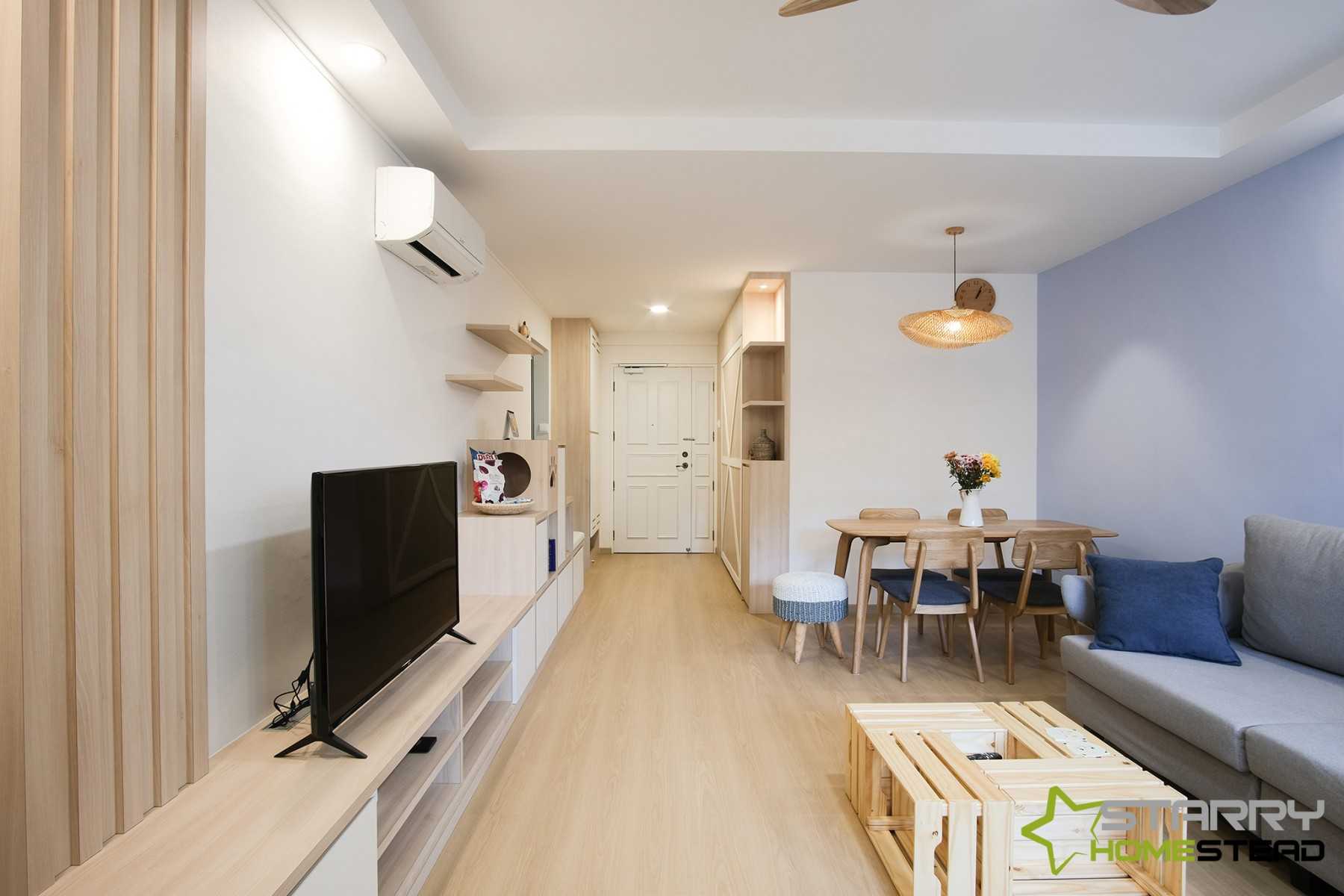 Scandinavian Living Room with TV Console and Sofa