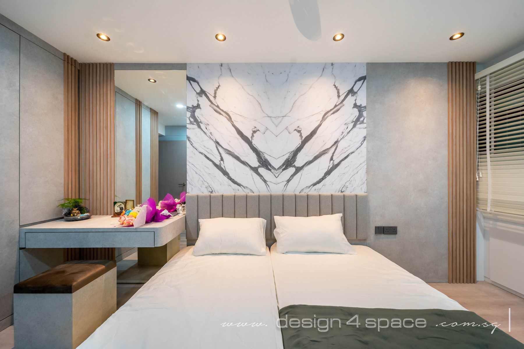 Modern Bedroom with Feature Wall and Wardrobe