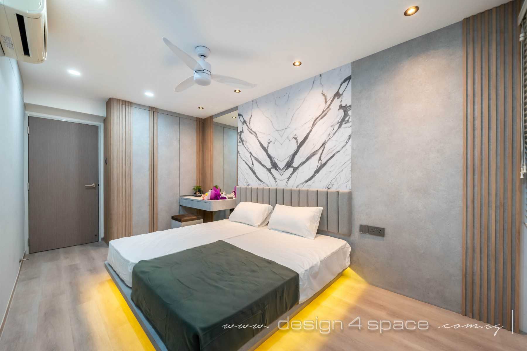 Modern Bedroom with Vinyl Flooring and Wardrobe