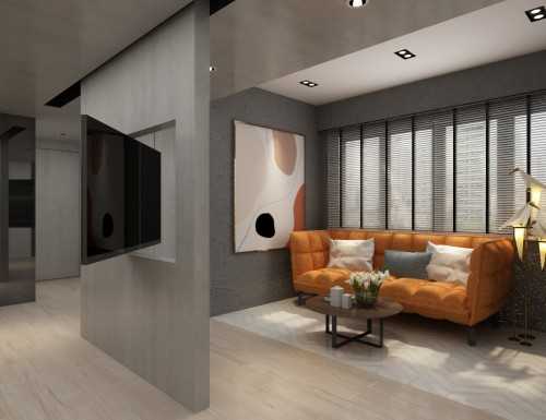 Minimalist Living Room at Punggol Northshore 2