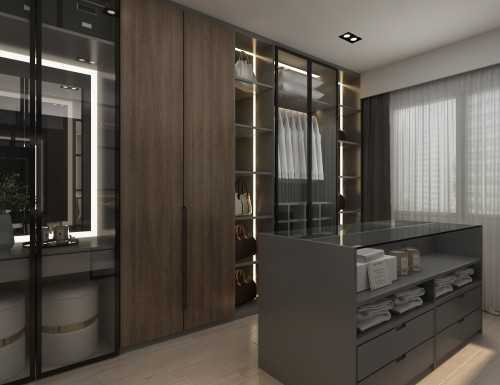 Minimalist Walk-in Wardrobe at Punggol Northshore 2