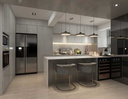 Minimalist Kitchen at Punggol Northshore 2