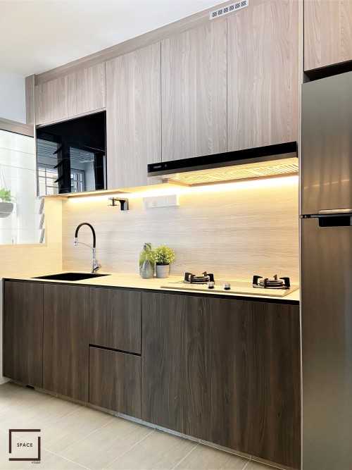 Contemporary Kitchen at HDB 4 ROO @ BEDOK NORTH