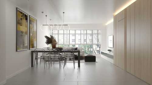 Modern Living Room at 5rm resale HDB apt @ Punggol