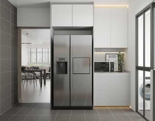 Modern Kitchen at 5rm resale HDB apt @ Punggol