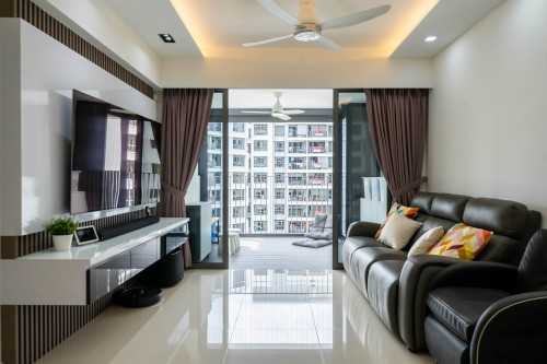 Contemporary Living Room at Yishun | Adora Green