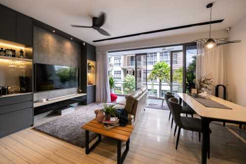 Contemporary Living Room at RESALE 3 ROOM CONDO @ THE SEAWIND