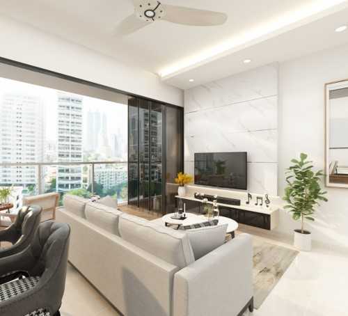 Contemporary Living Room at 45 AMBER