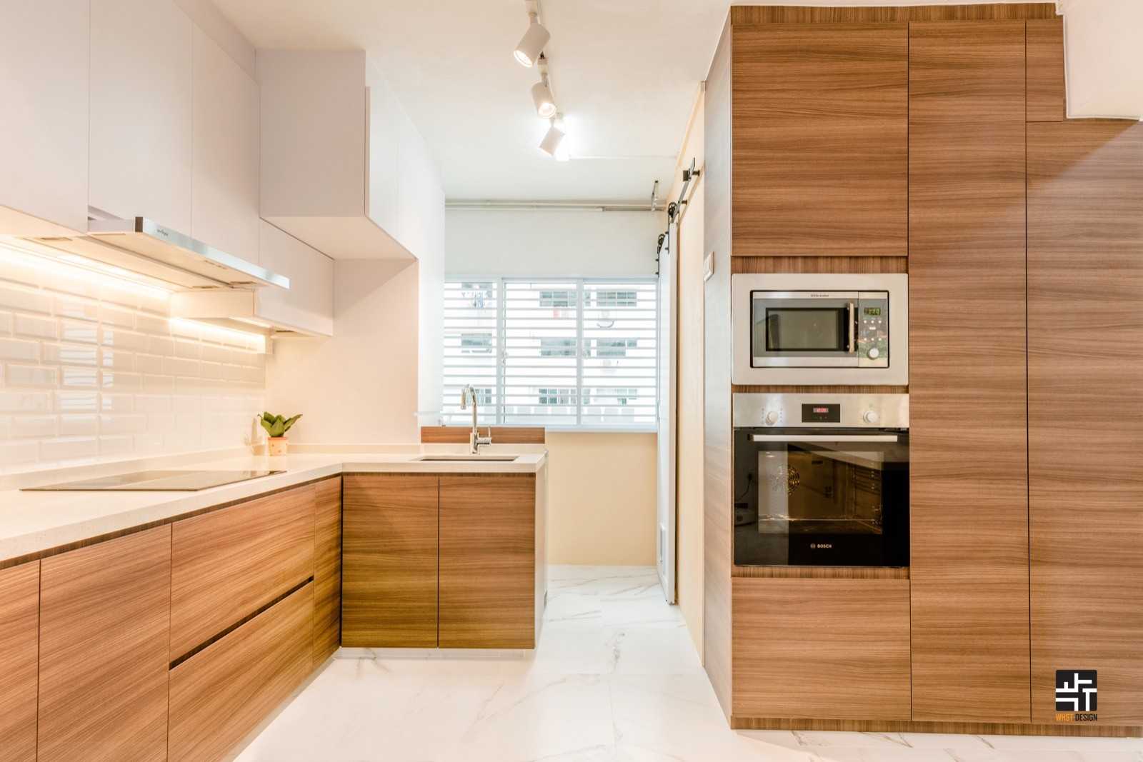 Minimalist Kitchen with Countertop and Kitchen Island