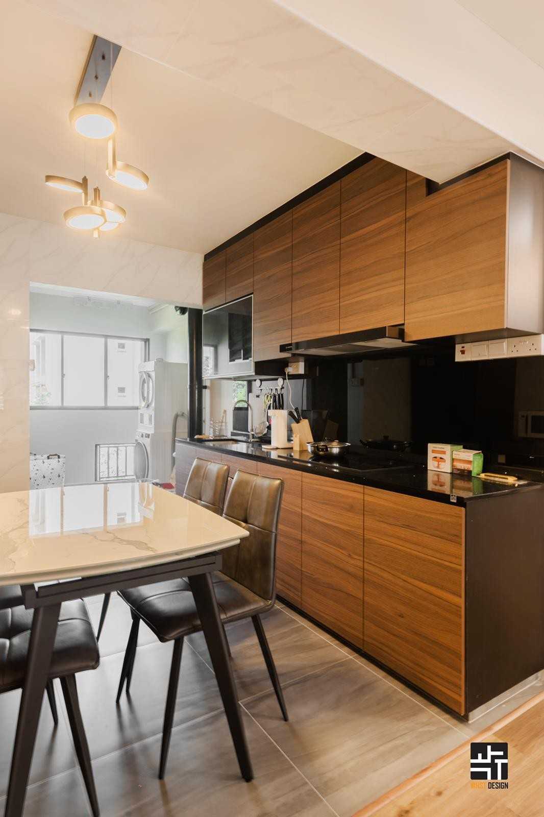 Industrial Kitchen with Countertop and Homogeneous Tiles