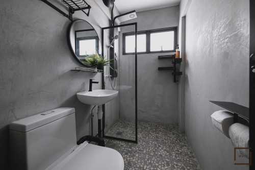 Industrial Bathroom at RESALE 4 ROOM HDB @ TAMPINES