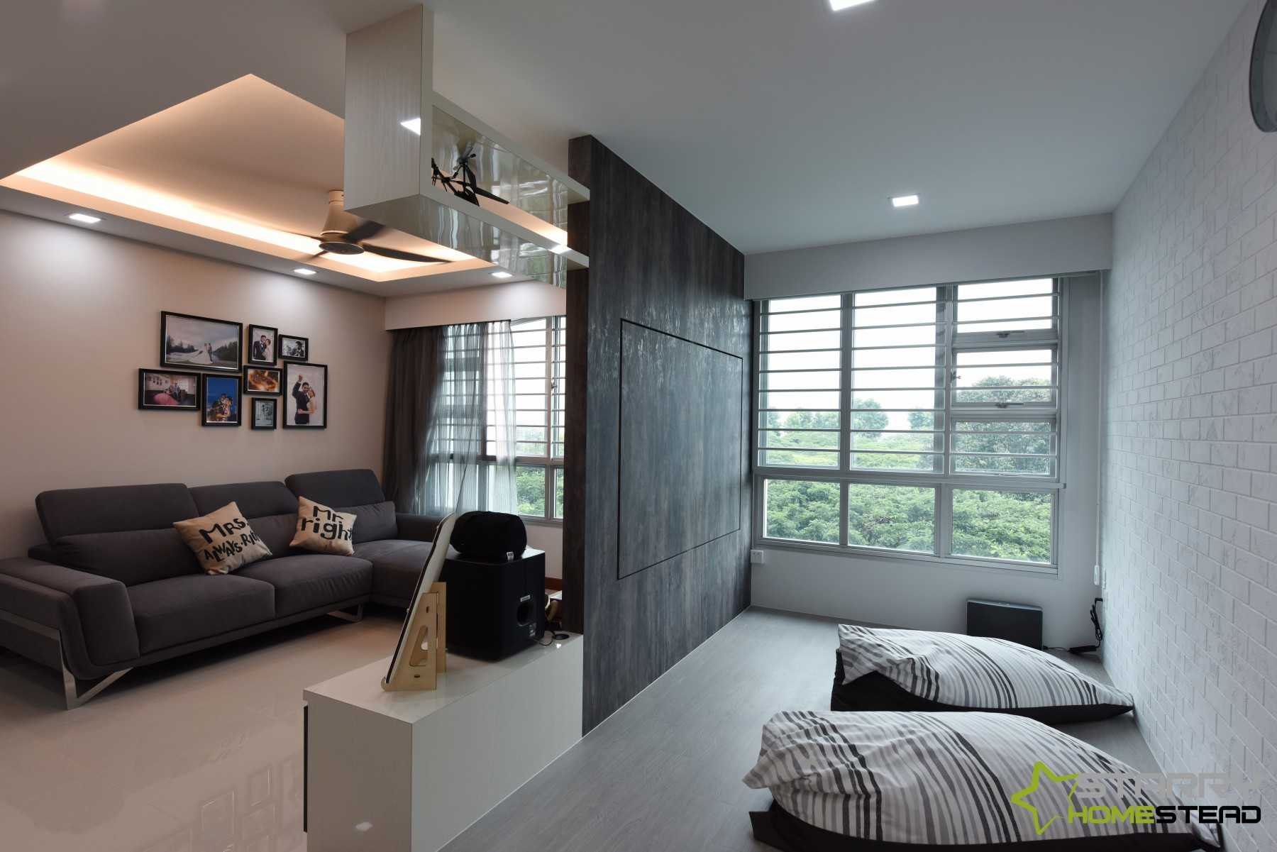 Scandinavian Living Room with Feature Wall and Sofa
