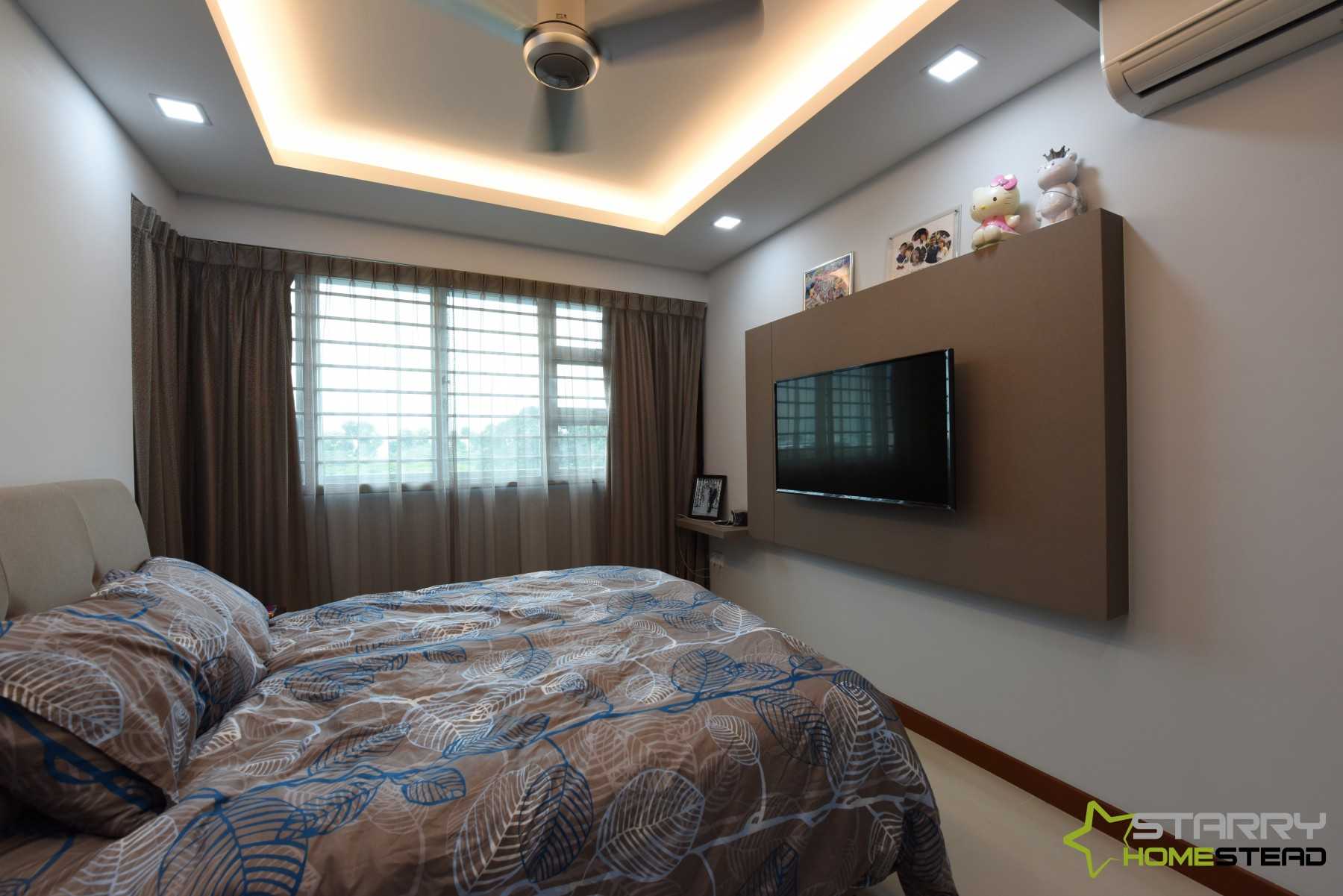 Scandinavian Bedroom with Feature Wall and Bed