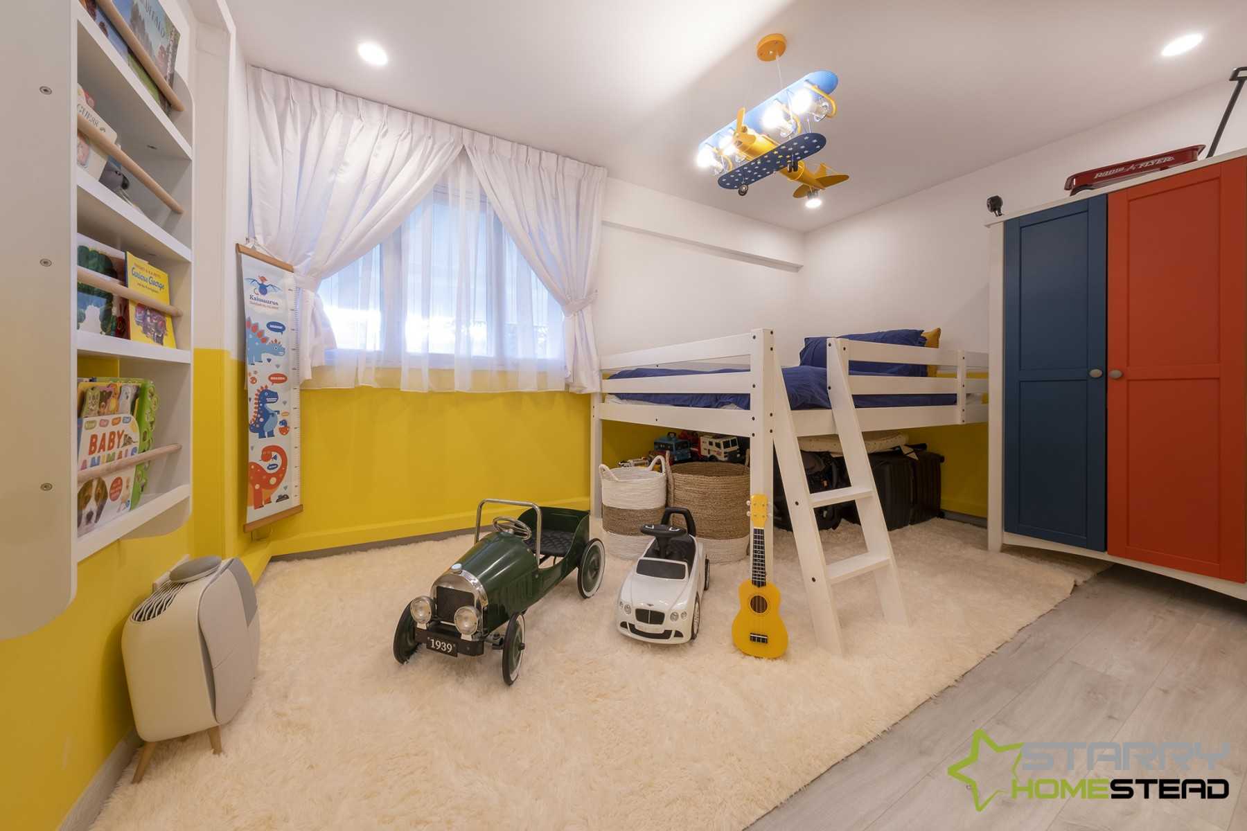Country Kids Room with Built-in Bed and Toys