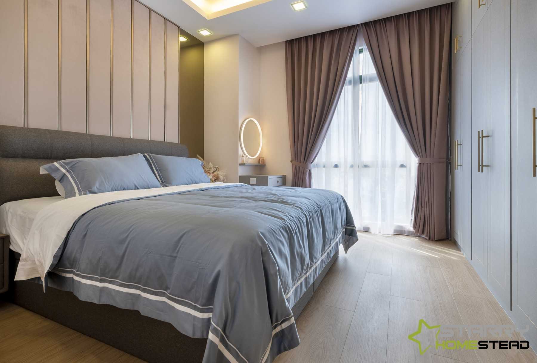 Scandinavian Bedroom with Wardrobe and Queen Bed