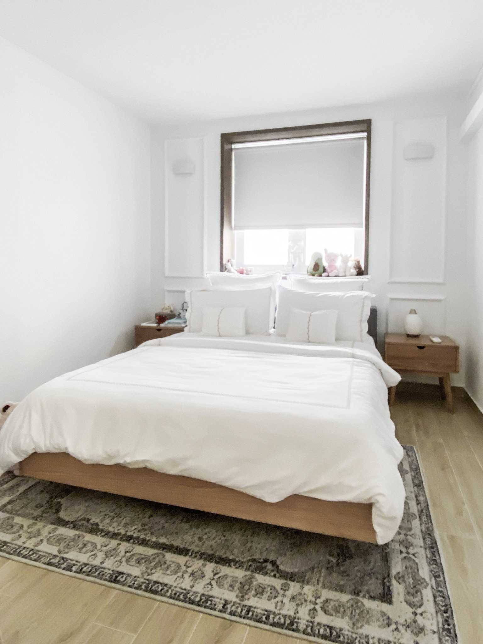 Minimalist Bedroom with Bedside Table and Bed