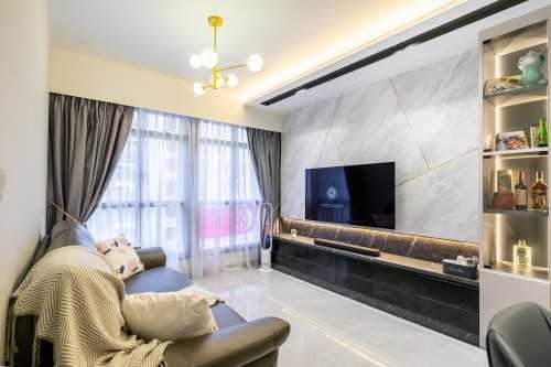 Modern Living Room at Woodleigh | Alkaff Vista