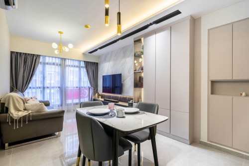 Modern Living Room at Woodleigh | Alkaff Vista