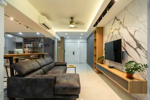 Scandinavian Living Room at Sengkang | 204 Compassvale Drive